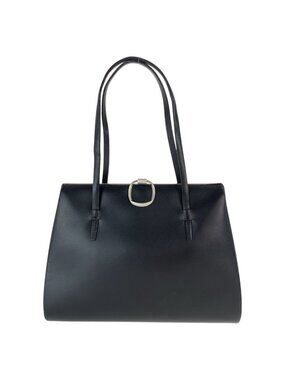 Loewe Vintage Kiss Lock Black Silver Leather Tote Shoulder Bag
